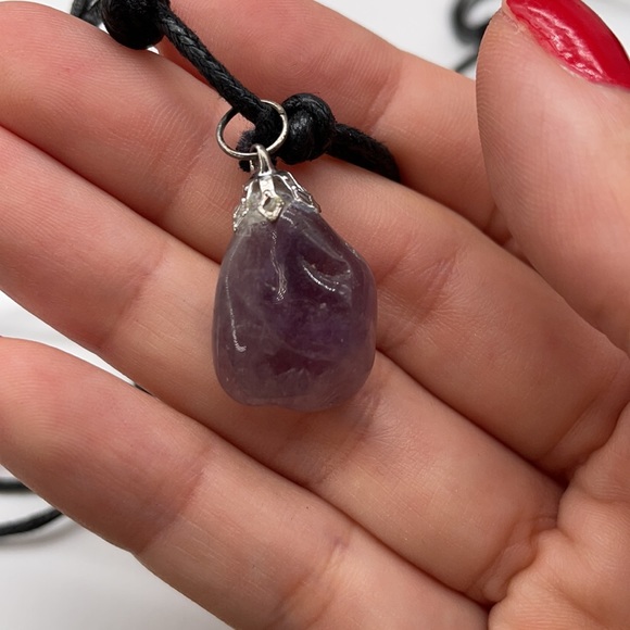 White , rose , amethyst quartz necklace - Picture 5 of 6